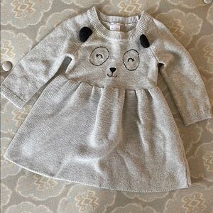 Adorable Gray Knit Panda Dress for baby